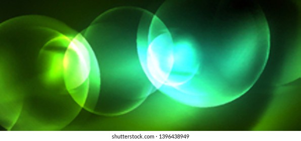Neon glowing circles vector abstract background, vector template
