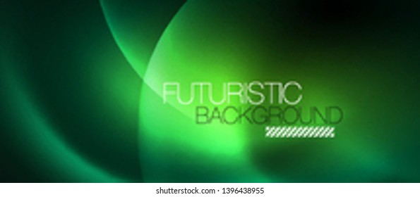 Neon glowing circles vector abstract background, vector template