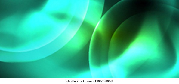 Neon glowing circles vector abstract background, vector template