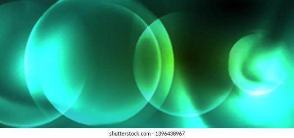 Neon glowing circles vector abstract background, vector template
