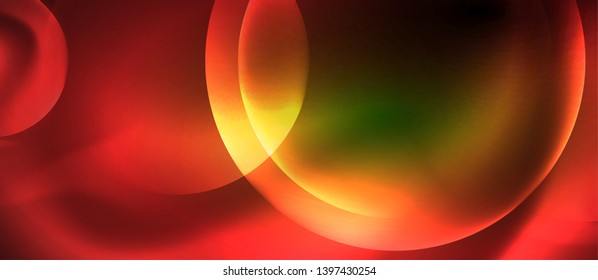Neon glowing circles vector abstract background, vector template