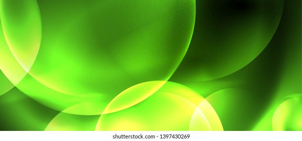 Neon glowing circles vector abstract background, vector template