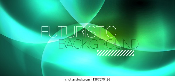 Neon glowing circles vector abstract background, vector template