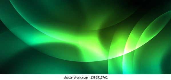 Neon glowing circles vector abstract background, vector template