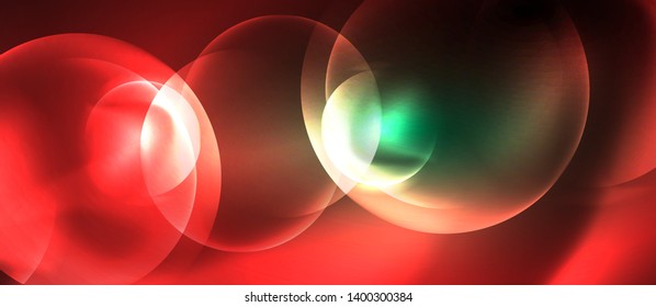 Neon glowing circles vector abstract background, vector template