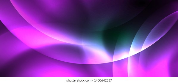 Neon glowing circles vector abstract background, vector template