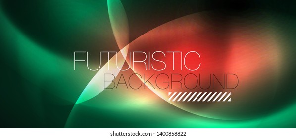 Rodajes ondulados de neón fondo abstracto vectorial, plantilla vectorial