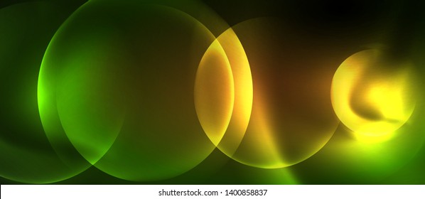 Neon glowing circles vector abstract background, vector template