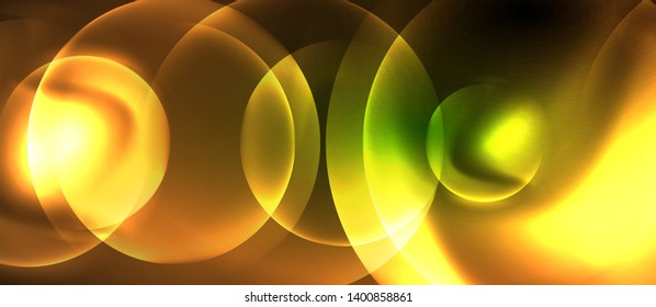 Neon glowing circles vector abstract background, vector template