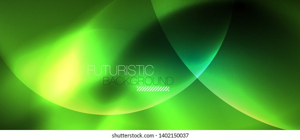Neon glowing circles vector abstract background, vector template