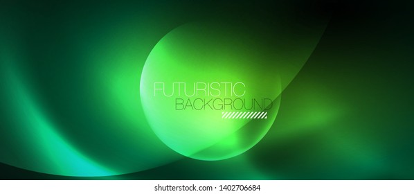 Neon glowing circles vector abstract background, vector template
