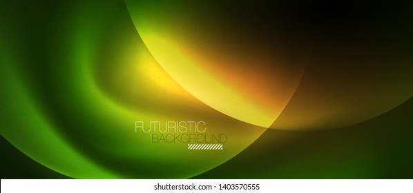 Neon glowing circles vector abstract background, vector template
