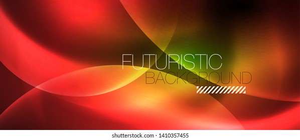Neon glowing circles vector abstract background, vector template