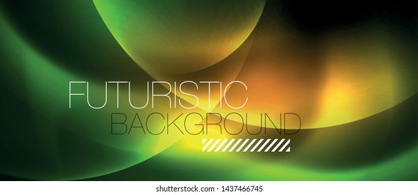 Neon glowing circles vector abstract background, vector template