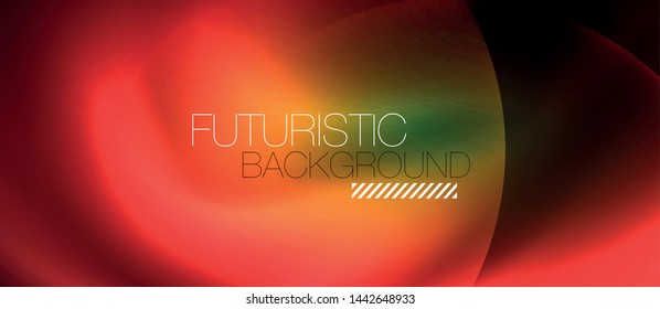 Neon glowing circles vector abstract background, vector template