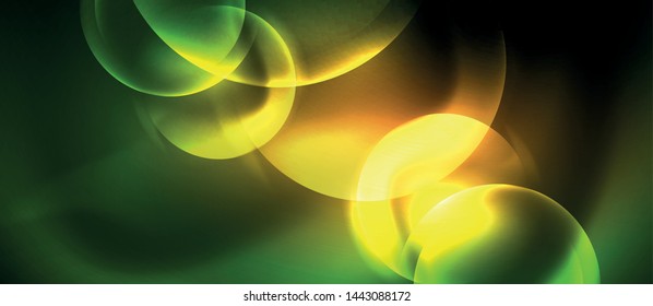 Neon glowing circles vector abstract background, vector template
