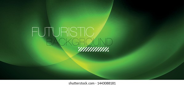 Neon glowing circles vector abstract background, vector template