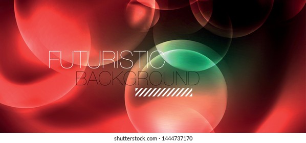 Neon glowing circles vector abstract background, vector template