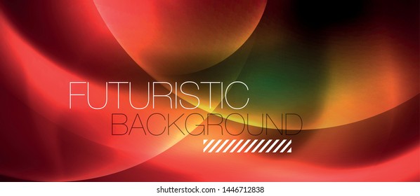 Neon glowing circles vector abstract background, vector template
