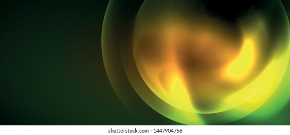 Neon glowing circles vector abstract background, vector template