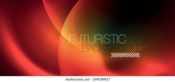 Neon glowing circles vector abstract background, vector template