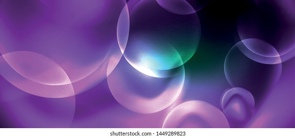 Neon glowing circles vector abstract background, vector template