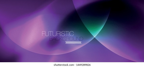 Neon glowing circles vector abstract background, vector template