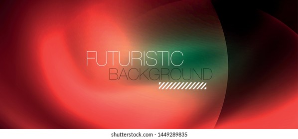 Neon glowing circles vector abstract background, vector template