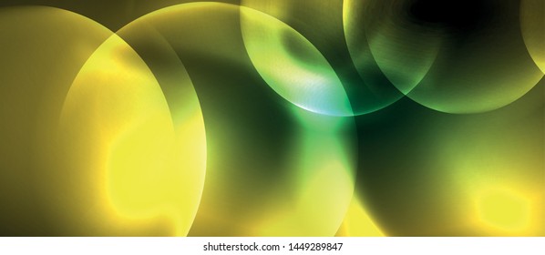 Neon glowing circles vector abstract background, vector template