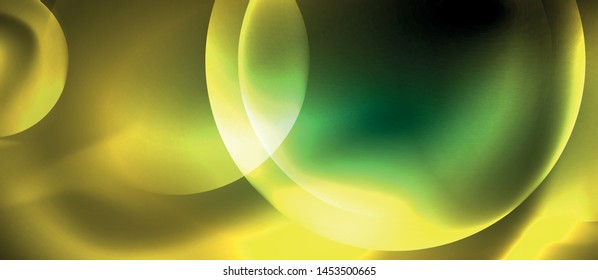 Neon glowing circles vector abstract background, vector template