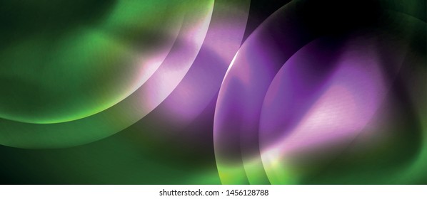 Neon glowing circles vector abstract background, vector template