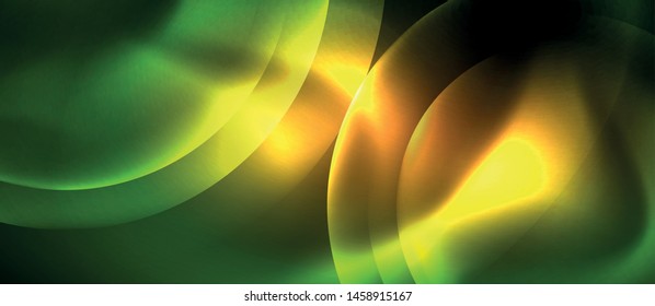 Rodajes ondulados de neón fondo abstracto vectorial, plantilla vectorial