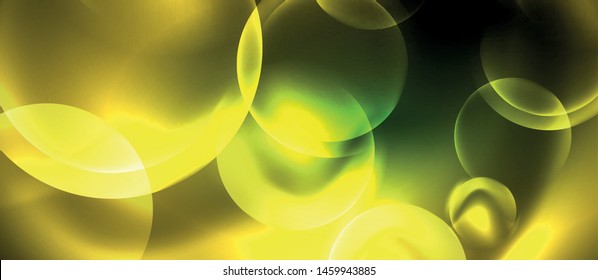 Neon glowing circles vector abstract background, vector template