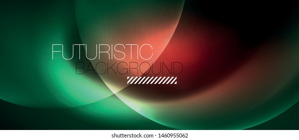 Neon glowing circles vector abstract background, vector template