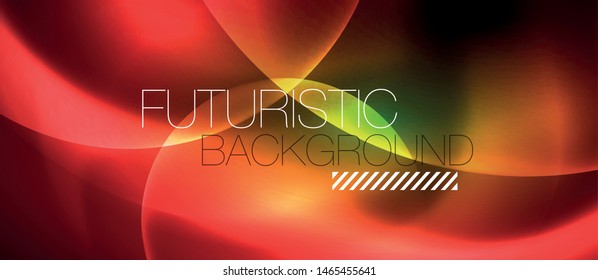 Neon glowing circles vector abstract background, vector template