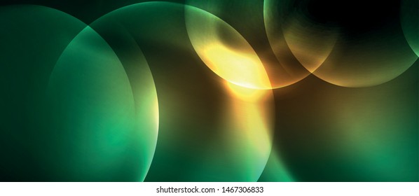 Neon glowing circles vector abstract background, vector template