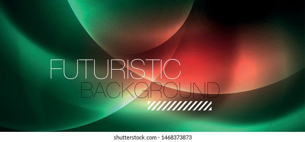 Rodajes ondulados de neón fondo abstracto vectorial, plantilla vectorial