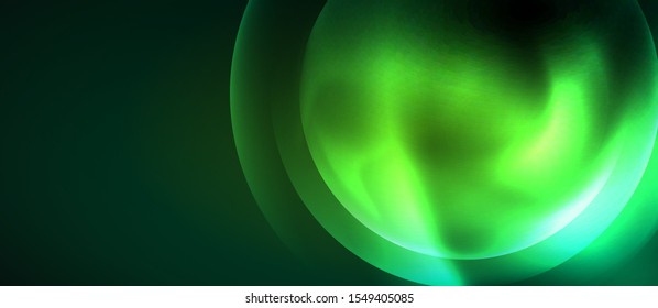 Neon glowing circles vector abstract background, vector template