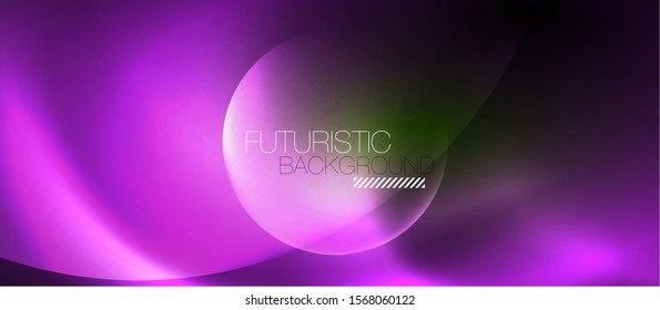Neon glowing circles vector abstract background, vector template