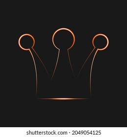 Neon glowing crown icon isolated on black background. Symbol of royal power. Hat of buffon, skomorokh. Vector illustration. EPS10