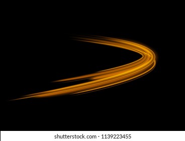 Neon glowing curves strewn  in dark space