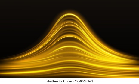 Neon glowing curves strewn with sparks in dark space - Vector