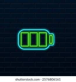Neon glowing drum icon. green color.