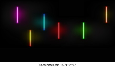 Neon glowing elements on dark background

