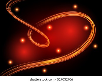 Neon glowing eps10 lines. Light effect on a dark background. Vector illustration.