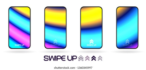 Neon glowing flow lines abstract  smartphone background vector. Futuristic bright sticks