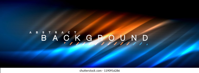 Neon glowing fluid wave lines, magic energy space light concept, abstract background wallpaper design, vector illustration