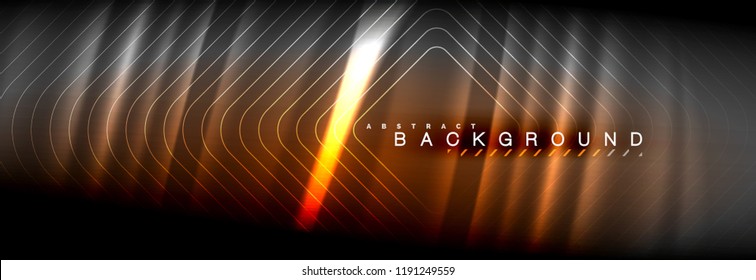 Neon glowing fluid wave lines, magic energy space light concept, abstract background wallpaper design, vector illustration