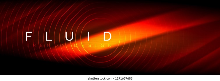 Líneas de onda de fluido brillantes neón, concepto de luz espacial mágica, diseño de fondo abstracto de fondo de fondo de fondo, ilustración vectorial