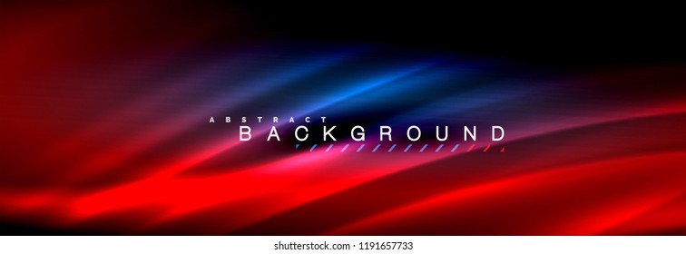 Neon glowing fluid wave lines, magic energy space light concept, abstract background wallpaper design, vector illustration